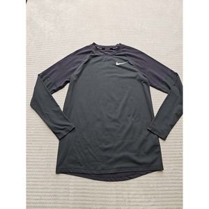 Nike Shirt Mens Small Gray Running Dri Fit Fitness Active